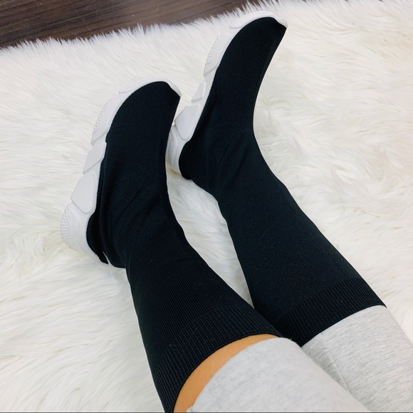 Black calf sock sneaker - Picture 7 of 8